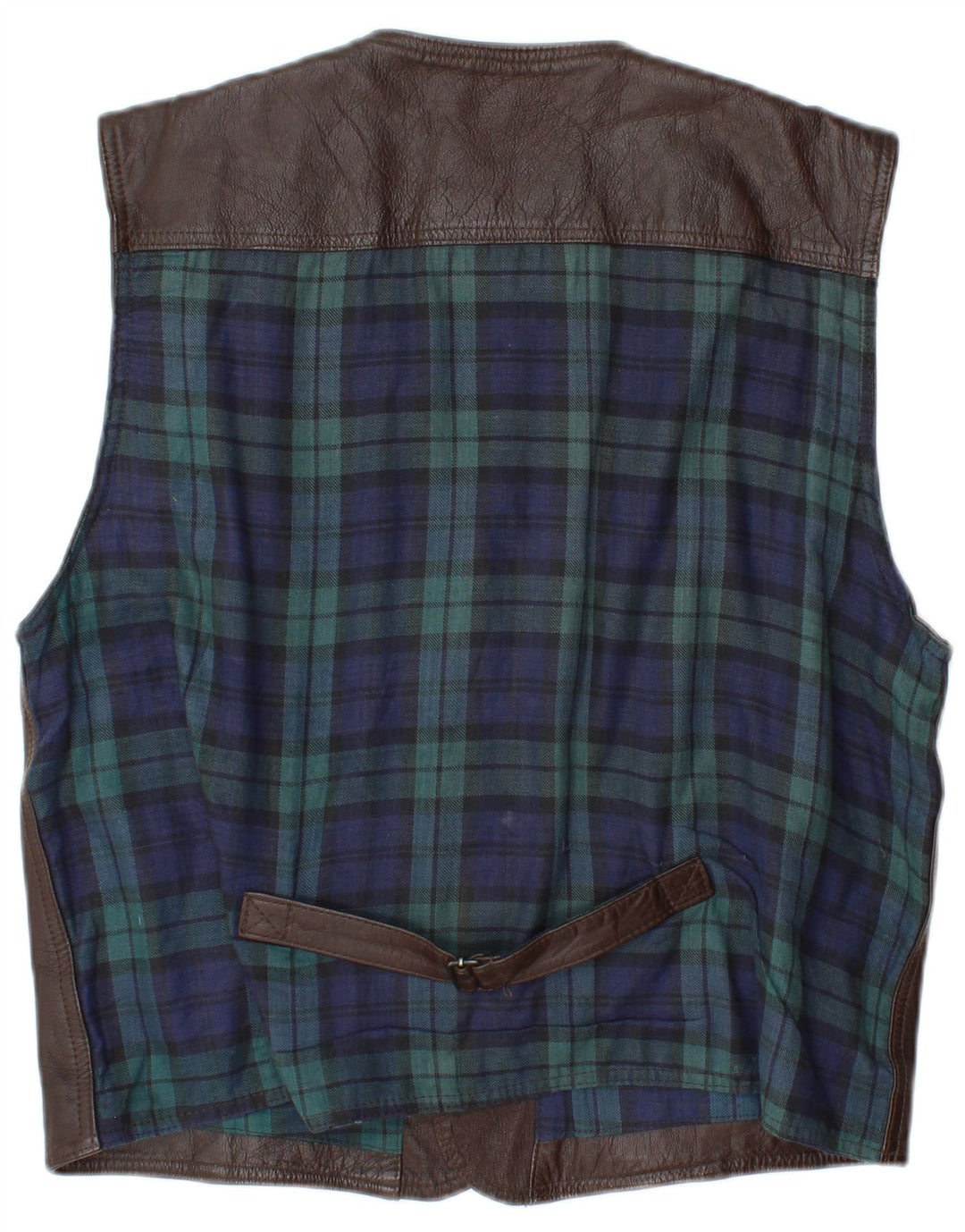 L.O.G.G Herre lædervest XL brun ternet læder