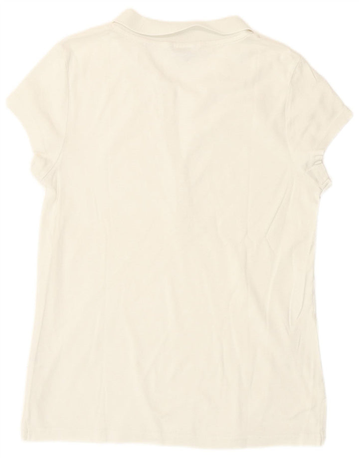 Calvin Klein Dame Polo Shirt UK 14 Medium White Bomuld