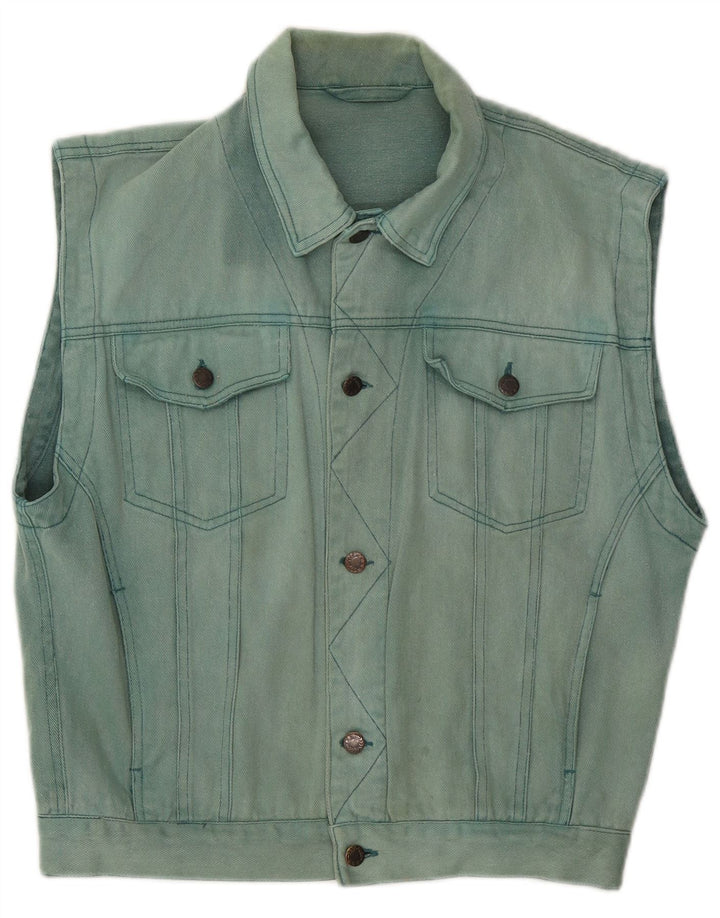C&A Herre Denim Gilet UK 36 Small Blue Cotton
