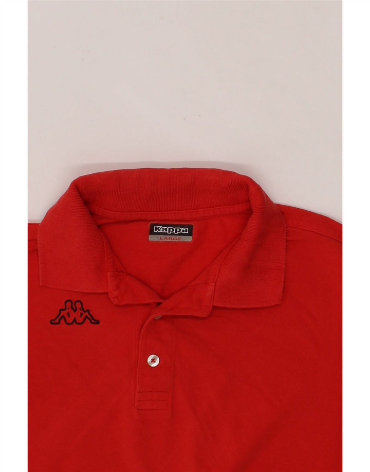 KAPPA Mens Polo Shirt Large Red Cotton Vintage Kappa and Second-Hand Kappa from Messina Hembry 