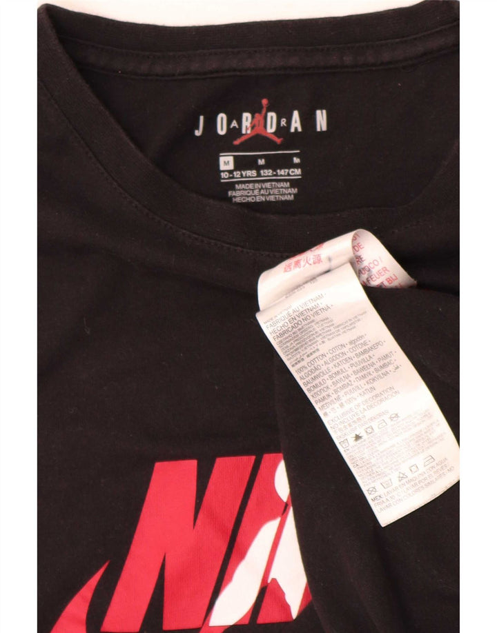 Jordan drenge grafisk t-shirt top 10-11 år medium sort bomuld