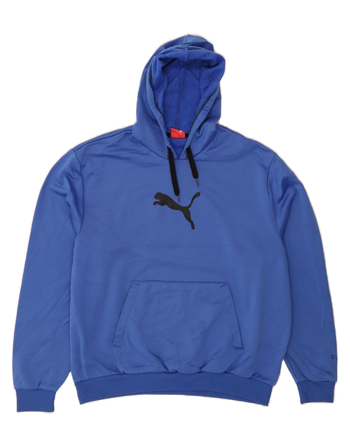 PUMA Mens Graphic Hoodie Jumper XL Blue Polyester Vintage Puma and Second-Hand Puma from Messina Hembry 