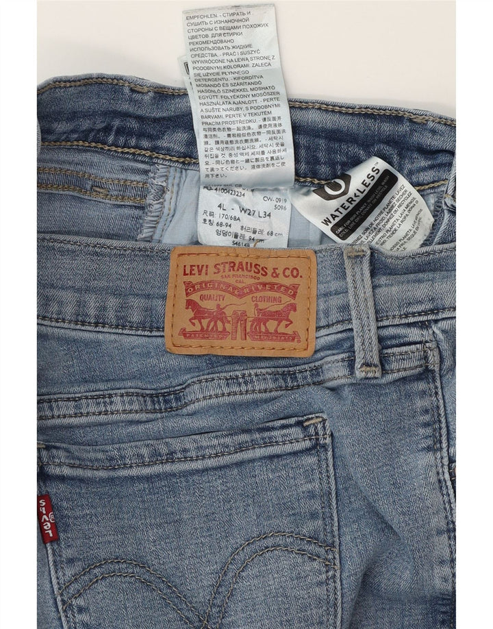 LEVI'S Dame 505 Straight Jeans US 4 Small W27 L34 Blå Bomuld