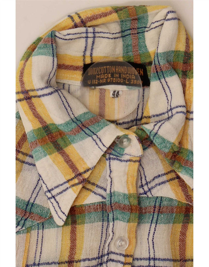 Vintage dameskjorte IT 44 Medium flerfarvet ternet bomuld