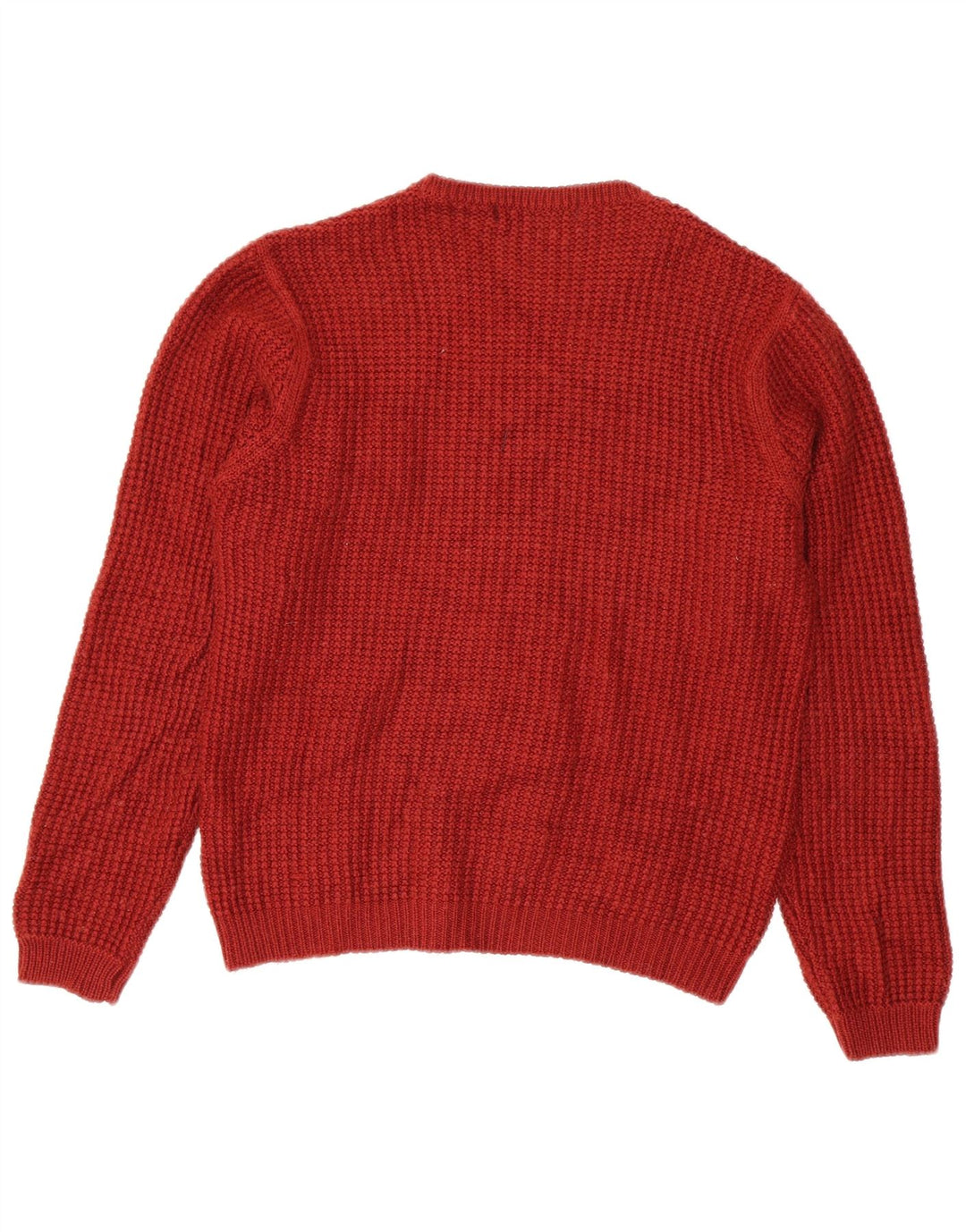 ZARA Herre Crew Neck Jumper Sweater Stor rødbrun akryl