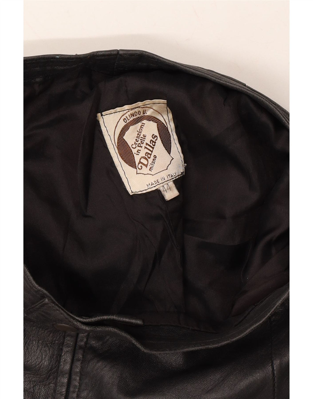 DALLAS Womens Leather Skirt IT 44 Medium W28  Black Leather Vintage Dallas and Second-Hand Dallas from Messina Hembry 