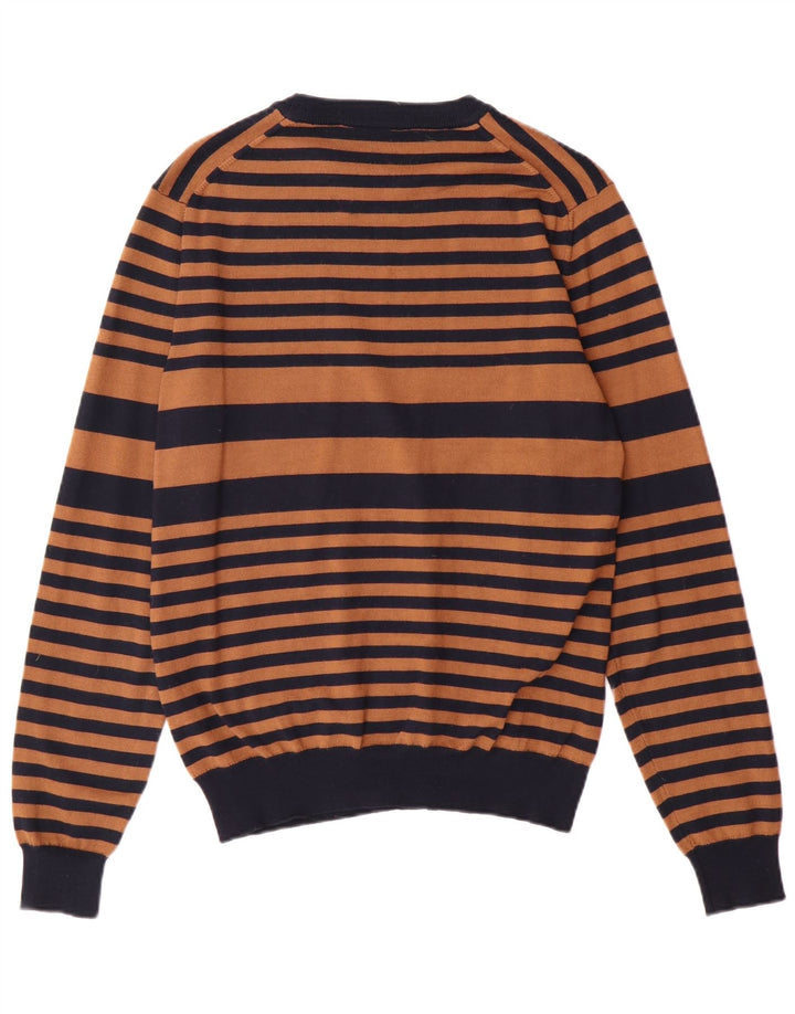 Trussardi Jeans Herre Crew Neck Jumper Sweater medium brun stribet akryl