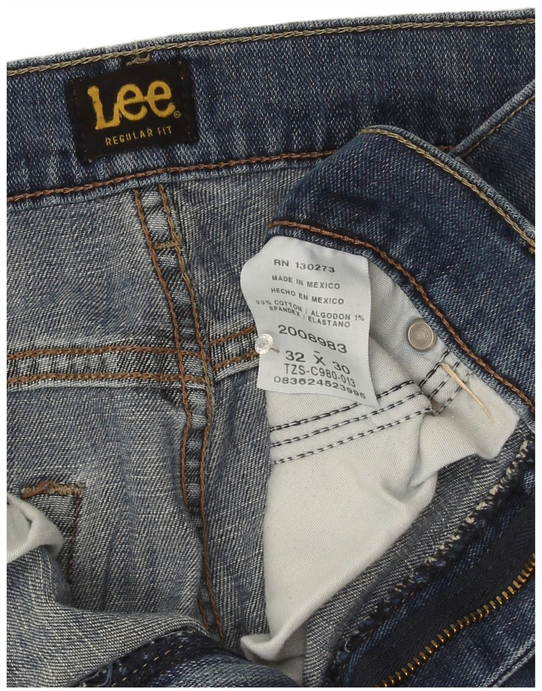 Lee Straight Jeans til mænd W32 L30 Marineblå bomuld