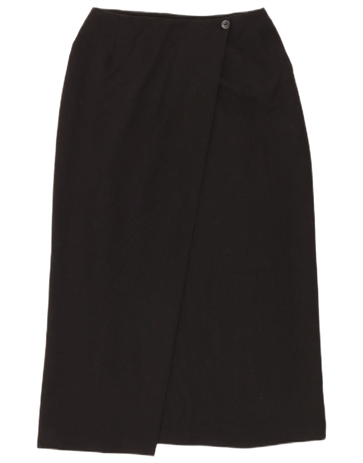 Marks & Spencer Wrap-nederdel til kvinder UK 12 Medium W28 Sort polyester
