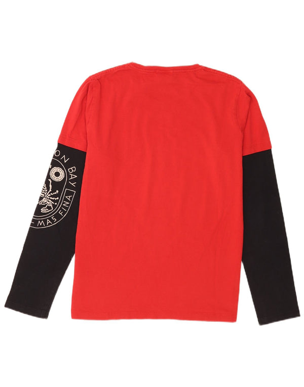 Scorpion Bay Herre Grafisk Top Langærmet 2XL Rød Colourblock Bomuld