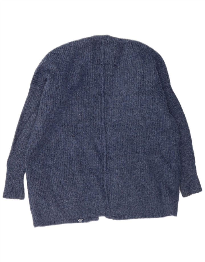 Superdry oversize cardigantrøje til kvinder UK 10 Lille blå akryl