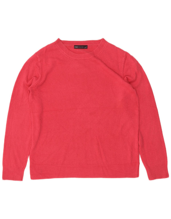 Marks & Spencer Dame Boat Neck Jumper Sweater UK 14 Large Pink