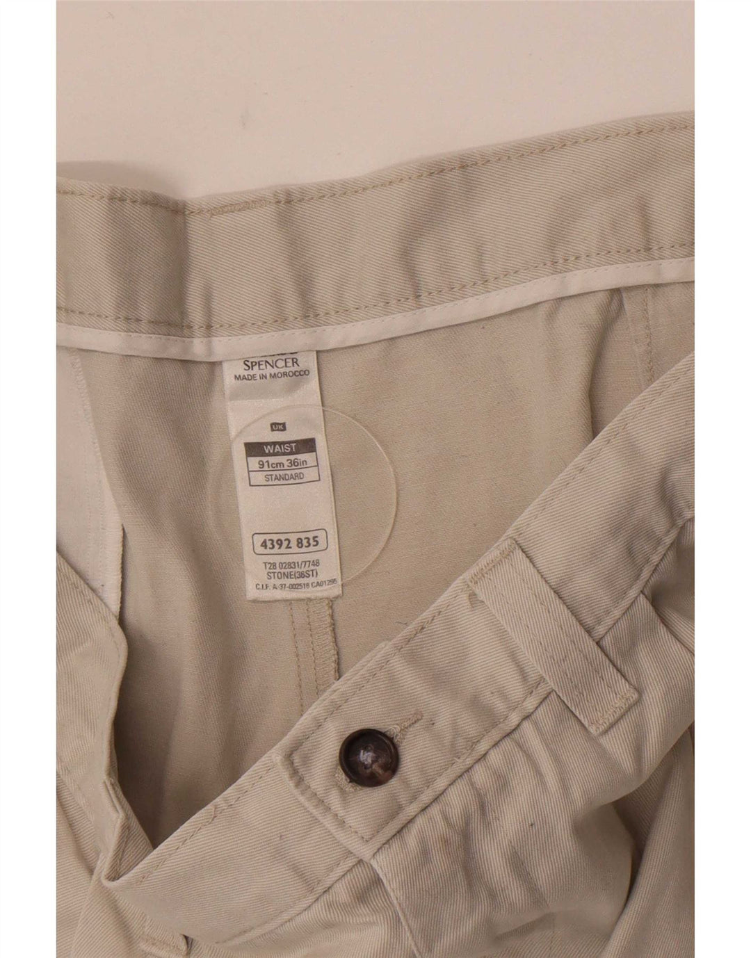 Marks & Spencer Herre Pegged Chino Shorts W36 Large Off White Bomuld