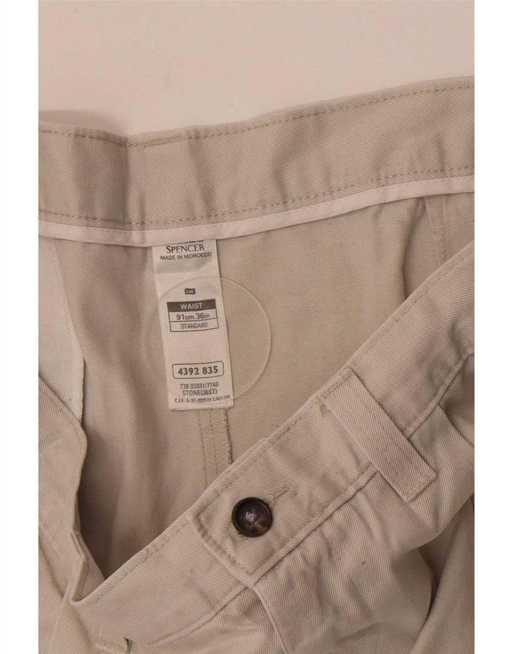 Marks & Spencer Herre Pegged Chino Shorts W36 Large Off White Bomuld
