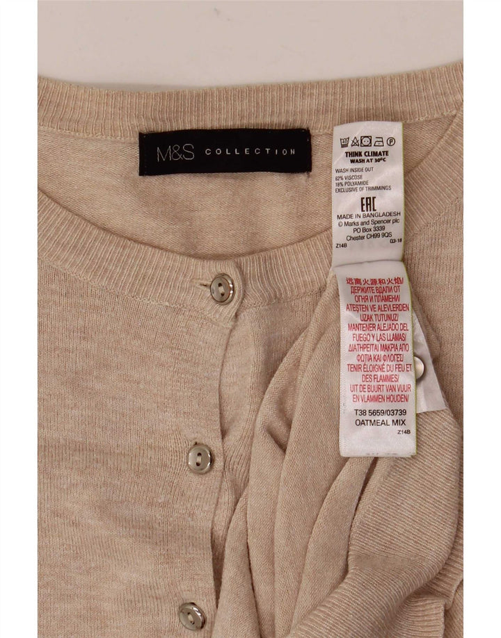 Marks & Spencer Dame Cardigan Sweater UK 10 Small Beige Viscose