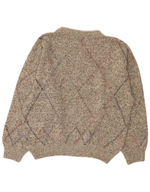 NANI BON Herre sweater med rund hals IT 52 Large Grey Argyle/Diamond