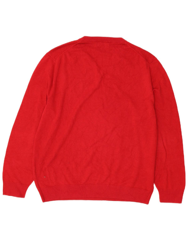 Nautica Herre V-hals sweater XL Rød Bomuld