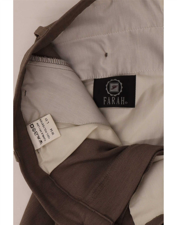 Farah Herre Pegged Chino Bukser W34 L28 Brun Polyester