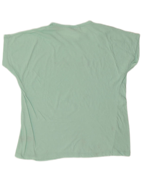 AUSTRALIAN L'ALPINA Grafisk T-shirt top til kvinder UK 18 XL Grøn bomuld