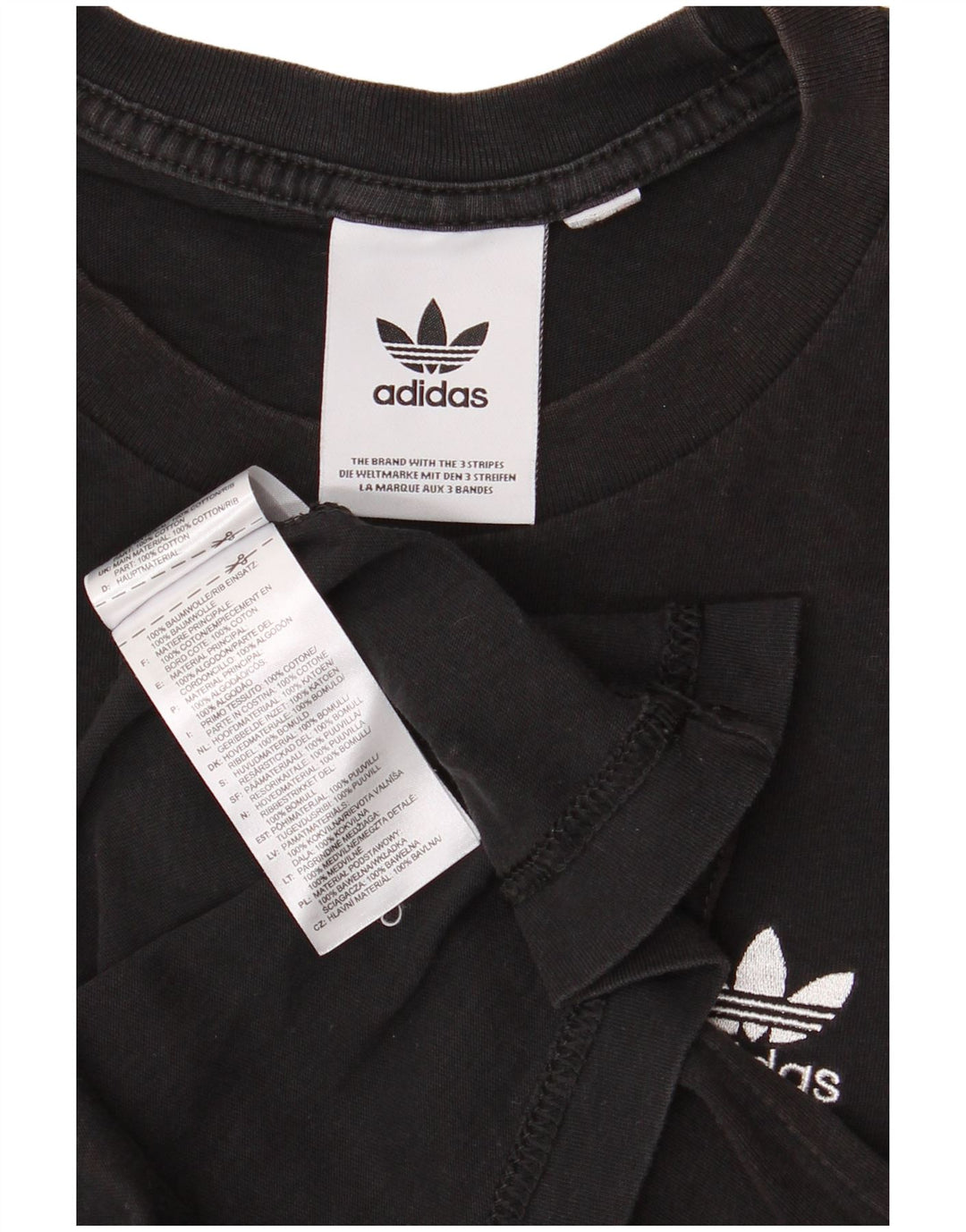 ADIDAS Herre T-Shirt Top Lille Sort Bomuld