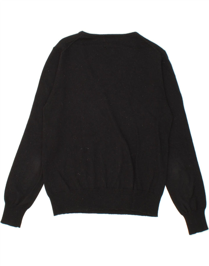 DACK'S Womens V-Neck Jumper Sweater UK 10 Small Black Wool Vintage Dack's and Second-Hand Dack's from Messina Hembry 