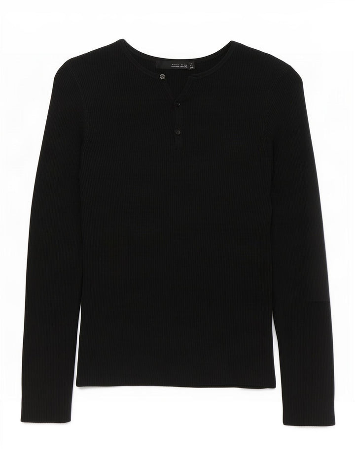 Zara Herre Top Langærmet Stor Sort Viscose