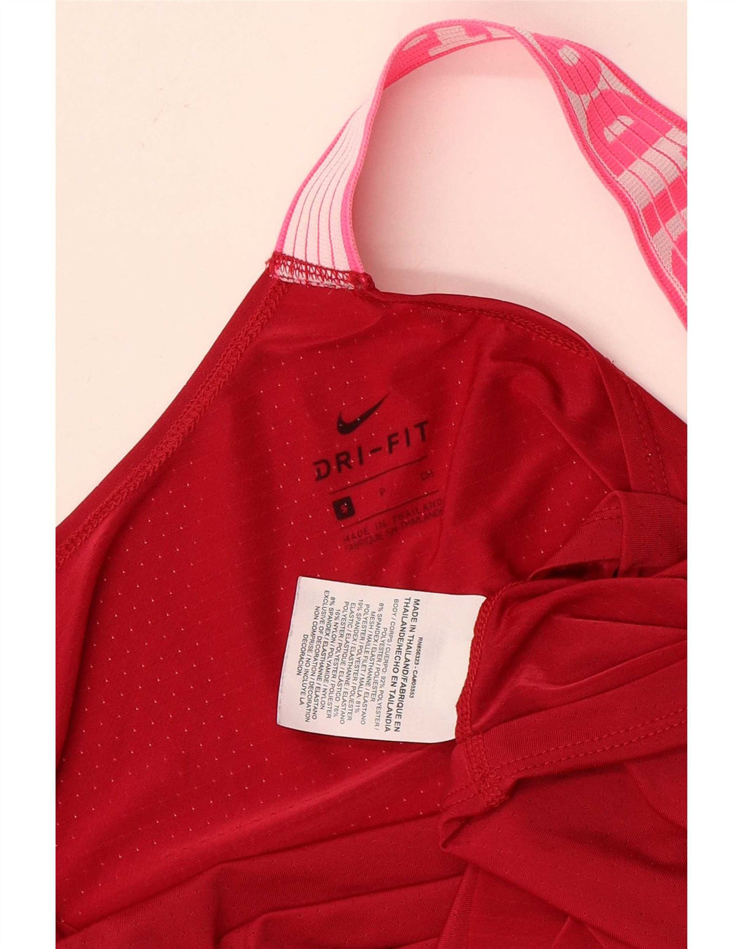 Nike Dame grafisk Vest Top UK 10 Small Red Colourblock Polyester