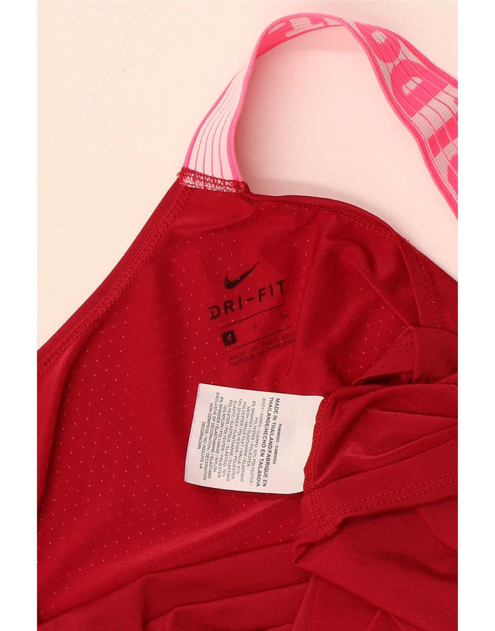 Nike Dame grafisk Vest Top UK 10 Small Red Colourblock Polyester
