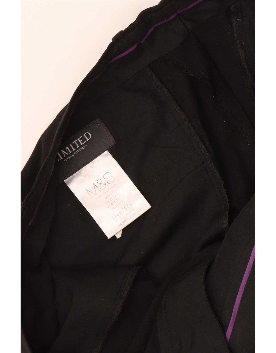 Marks & Spencer Straight Suit Bukser til mænd W32 L31 Sort polyester