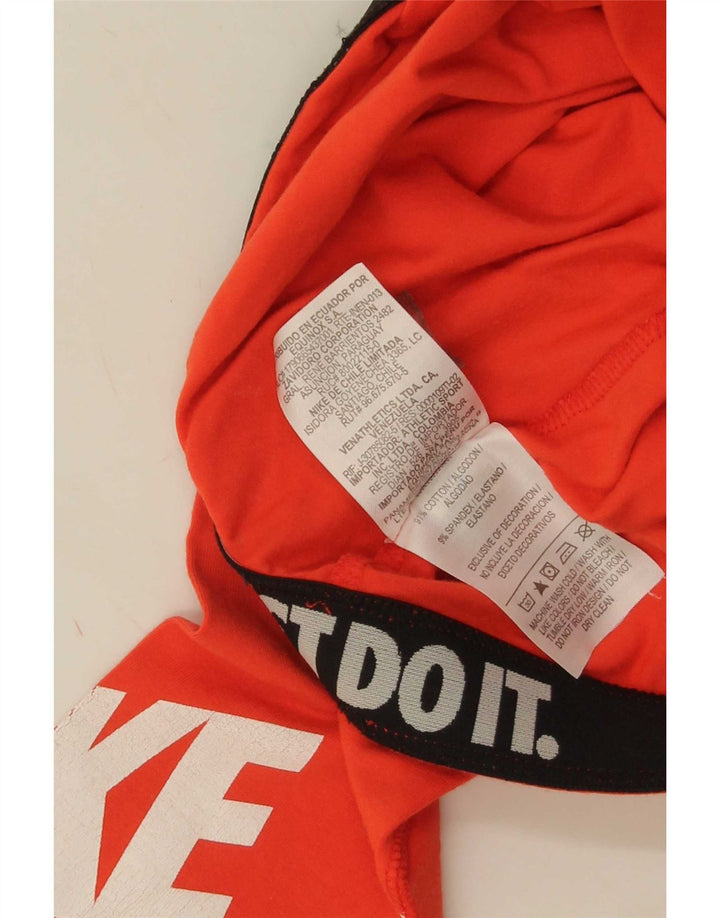 Nike Dame Grafiske Leggings UK 8 Small Orange Bomuld
