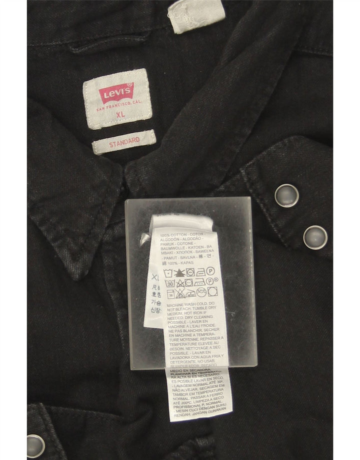Levi's Herre standard denimskjorte XL sort bomuld