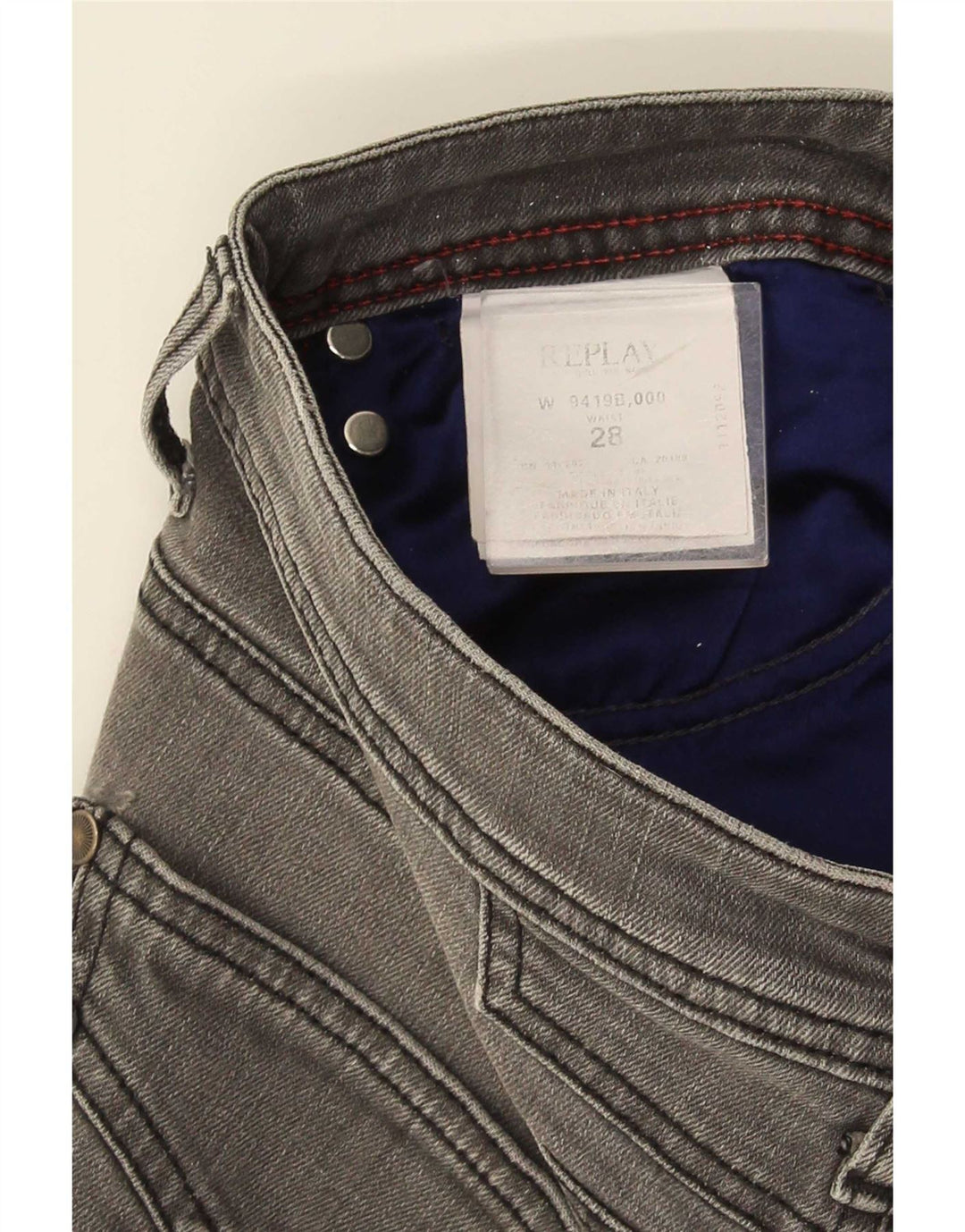 Replay Dame Mini Denim Nederdel W28 Medium Grey Bomuld