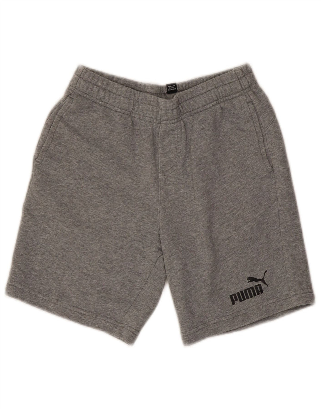 Puma drenge sportsshorts 11-12 år grå flækket bomuld