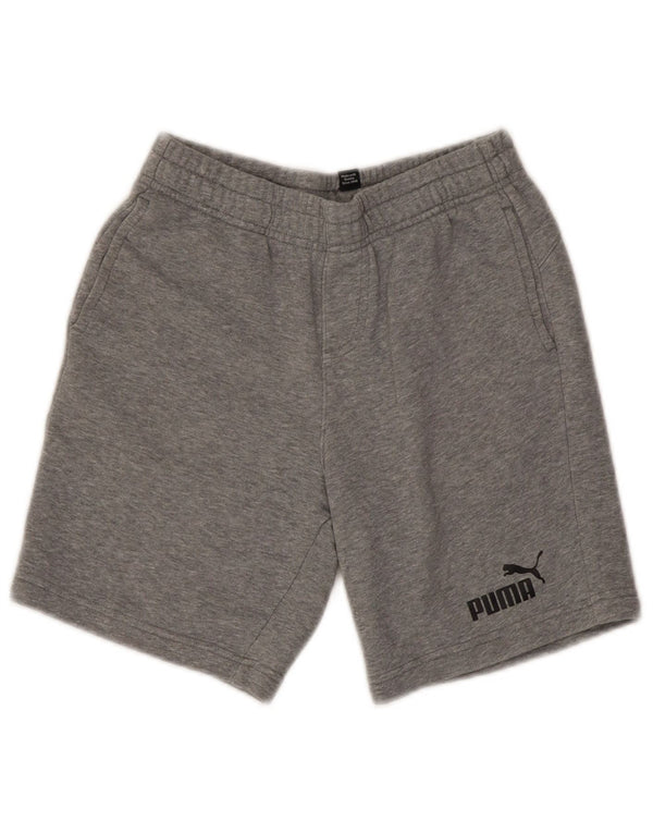 Puma drenge sportsshorts 11-12 år grå flækket bomuld