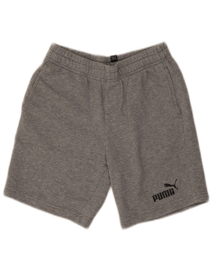 Puma drenge sportsshorts 11-12 år grå flækket bomuld