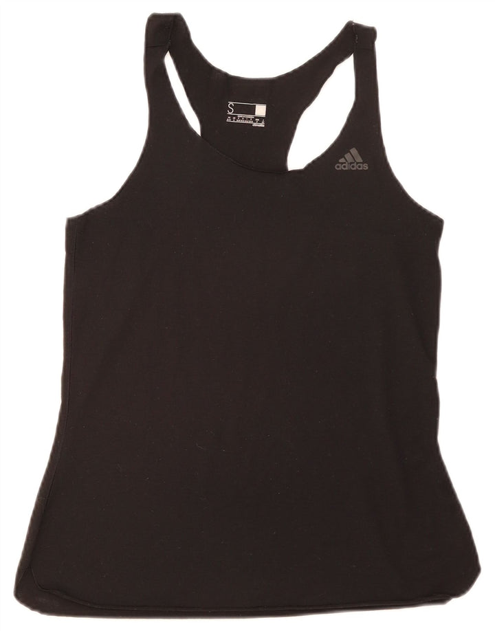 Adidas Dame Grafisk Vest Top UK 8/10 Small Black Polyester