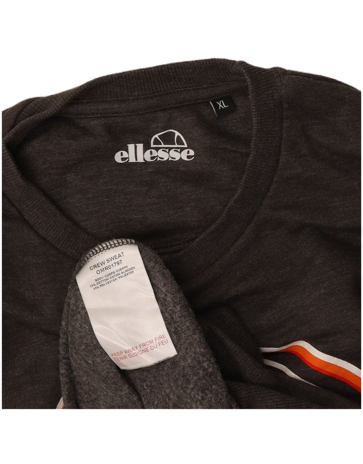 ELLESSE Grafisk sweatshirt til mænd XL Grå bomuld
