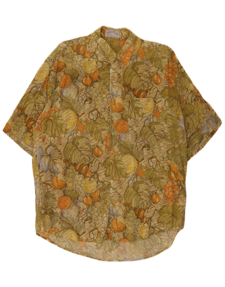 Daniel Dodd Herre Kortærmet Skjorte Large Green Floral