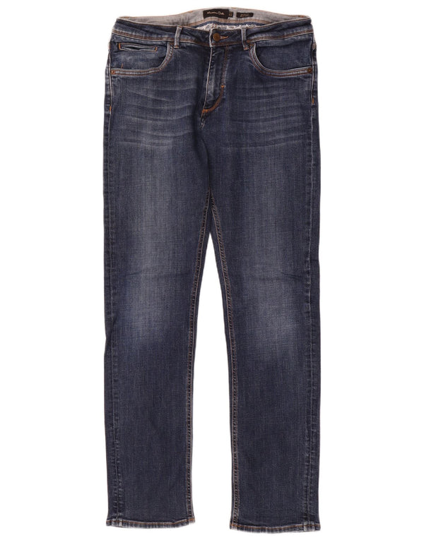 Massimo Dutti Herre Casual Fit Slim Jeans EU 42 Large W32 L33 Blå Bomuld