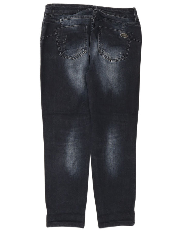 LUISA SPAGNOLI Dame Slim Cropped Jeans IT 40 Small W27 L25 Navy Blue