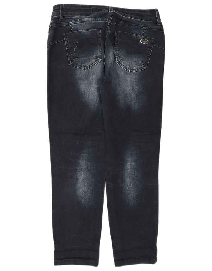 LUISA SPAGNOLI Dame Slim Cropped Jeans IT 40 Small W27 L25 Navy Blue