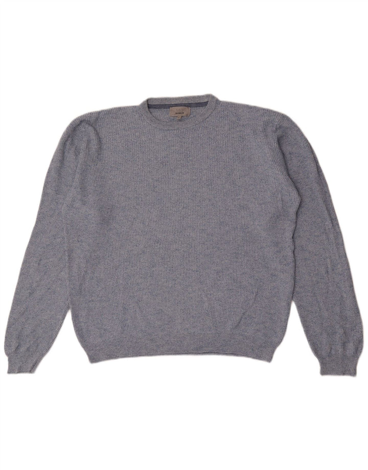 Marks & Spencer Herre sweater med rund hals, stor blå flækket