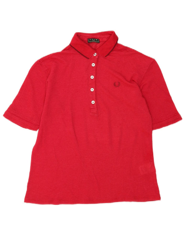 Fred Perry Dame Polo Shirt UK 14 Medium Rød Viscose