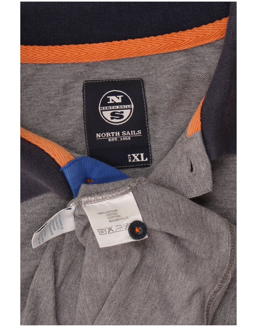 North Sails Herre Grafisk Polo Shirt XL Grå Bomuld