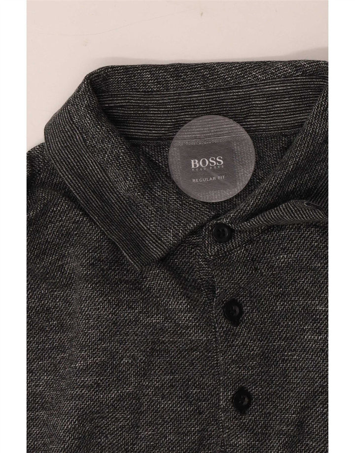 Hugo Boss Herre Regular Fit Rugby Polo Shirt Medium Grey Flecked