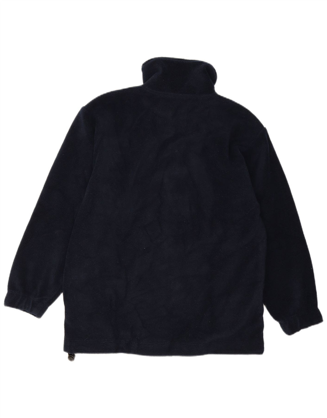 VINTAGE Mens Zip Neck Fleece Jumper XS Navy Blue Polyester