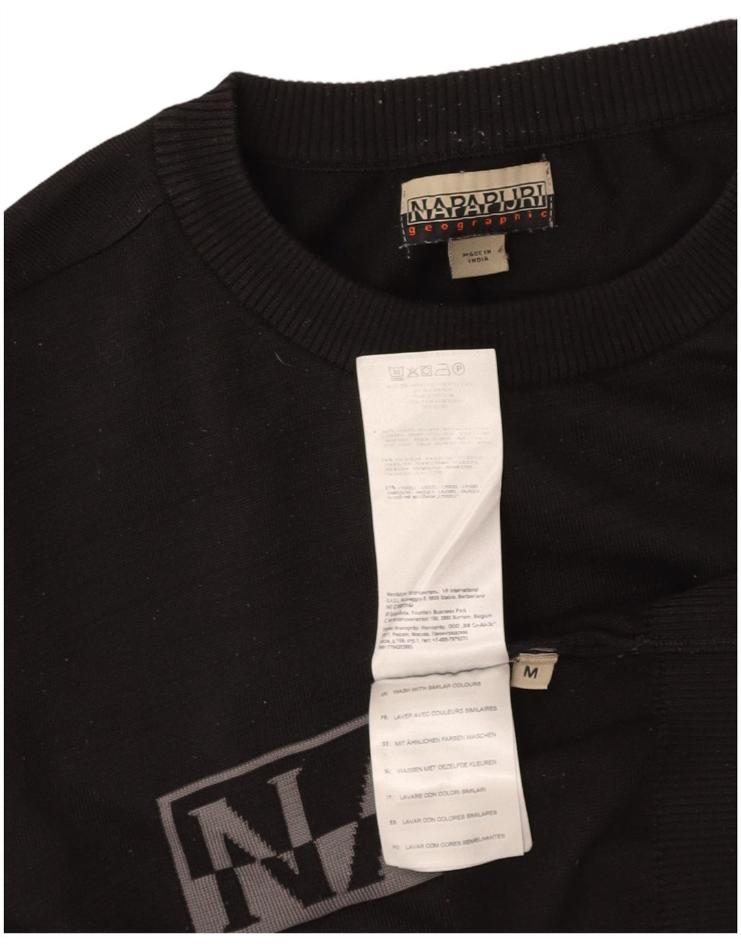 NAPAPIJRI Mens Graphic Sweatshirt Jumper Medium Black Polyester