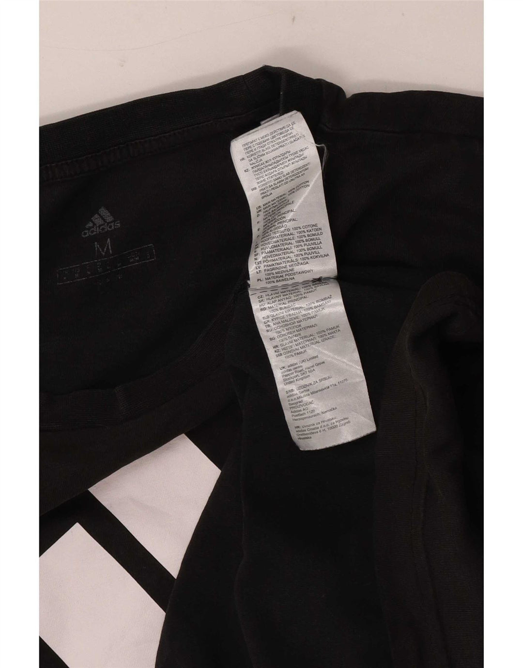 Adidas Herre grafisk T-shirt Top Medium Sort Bomuld
