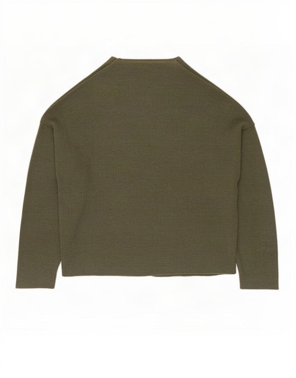 Zara Dame Loose Fit Turtle Neck Jumper Sweater UK 14 Medium Khaki