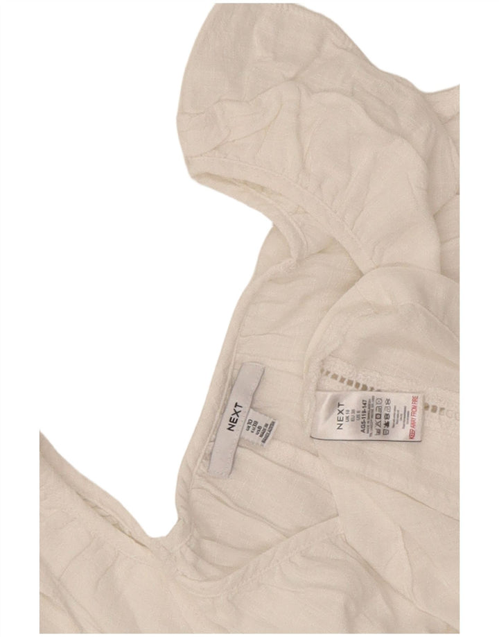 Næste Dame ærmeløs oversize bluse Top UK 10 Small White Viscose